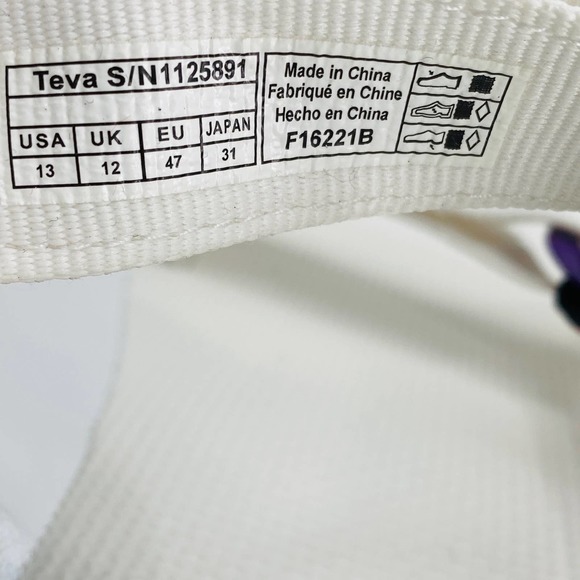 Teva Original Universal Pride White Rainbow Sandals Size 13 - Picture 6 of 7